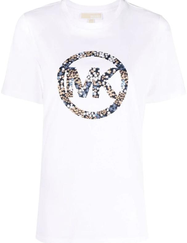 Camiseta Michael Kors blanca Circle Logo Tee