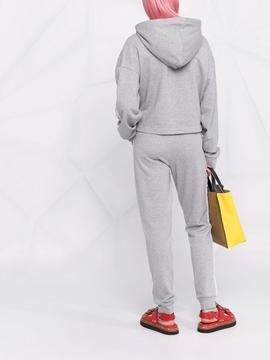 Sudadera Karl Lagerfeld gris logo tape zip hoodie