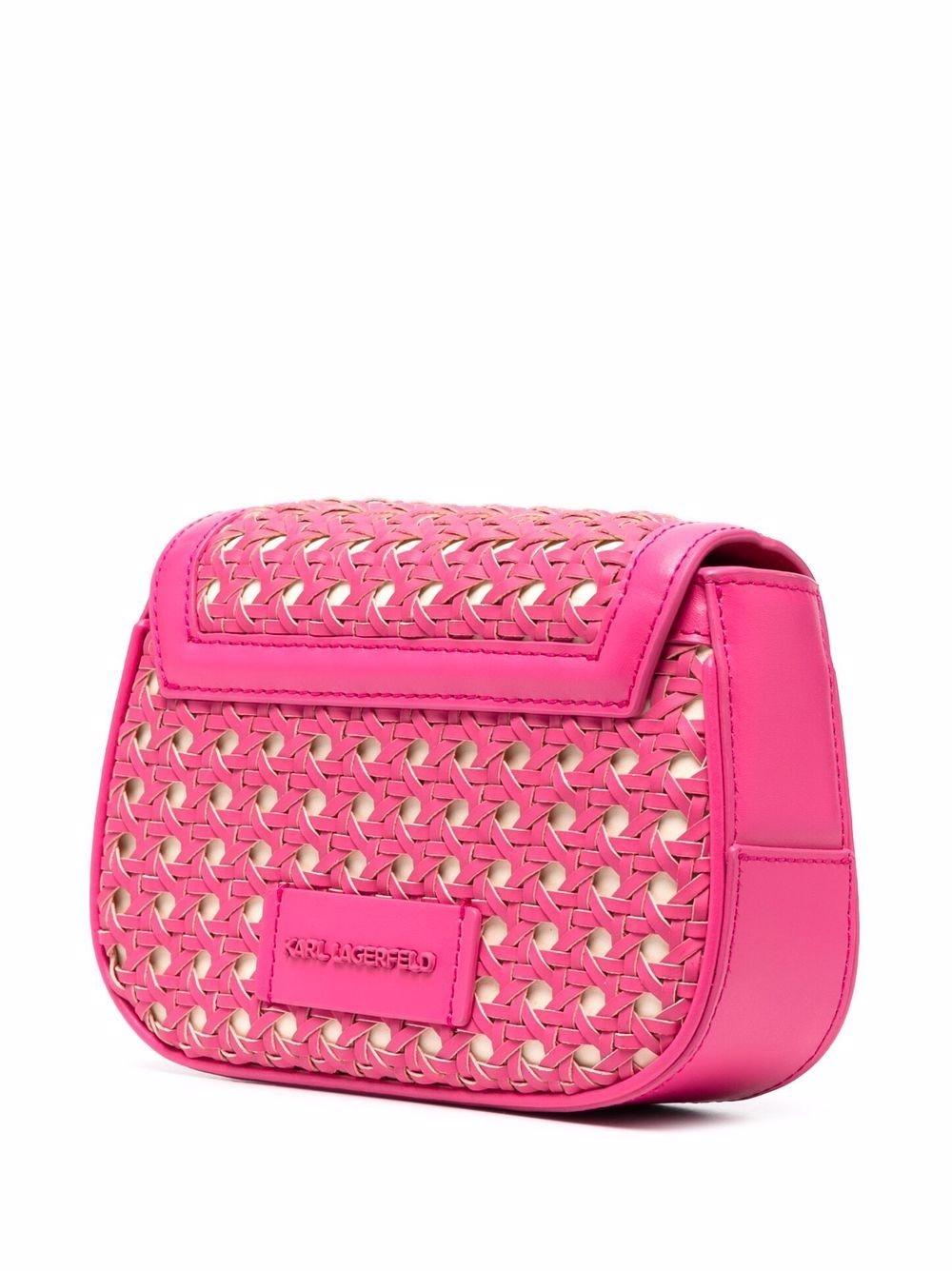 Bolso Karl Lagerfeld fucsia letters woven