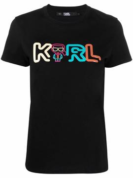 Camiseta Karl Lagerfeld negra letras jelly karl