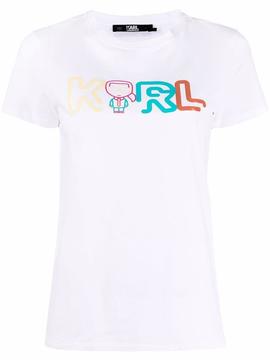Camiseta Karl Lagerfeld blanca letras jelly karl