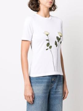 Camiseta MM6 blanca flores