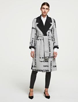 Abrigo Karl Lagerfeld double faced coat negra