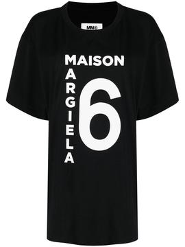 Camiseta MM6 Maison Margiela negra logo