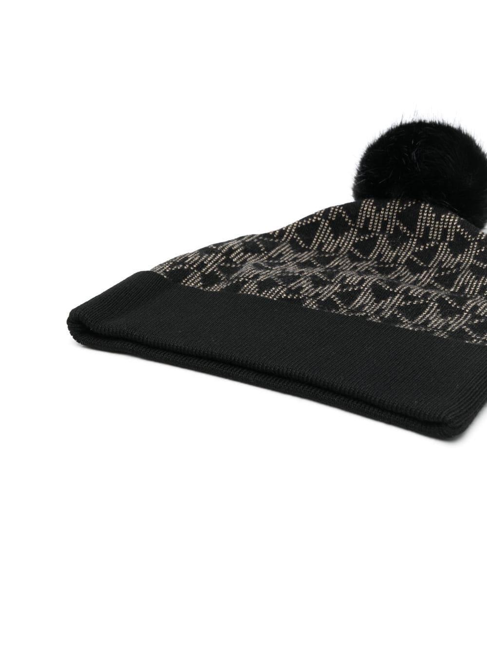 Gorro Michael Kors negro B0ld MK Dot Beanie