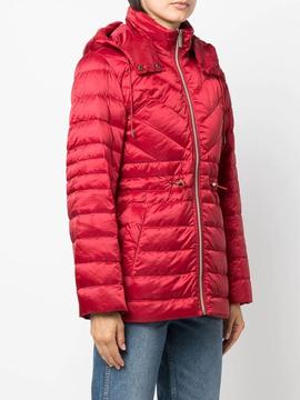 Plumífero Michael Kors rojo Leather Binding Puffer