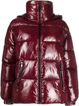 Plumífero Michael Kors granate Trimmed Quilted 