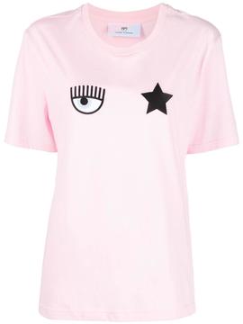 Camiseta Chiara Ferragni rosa Eye Star Embro