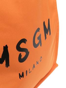 Bolso MSGM naranja logo canvas tote bag