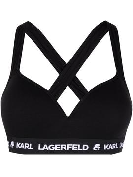 Sujetador Karl Lagerfeld negro padded logo bra