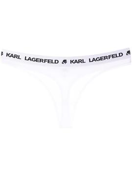 Tanga Karl Lagerfeld blanco logo thong