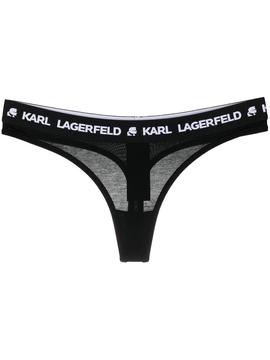 Tanga Karl Lagerfeld negro logo thong