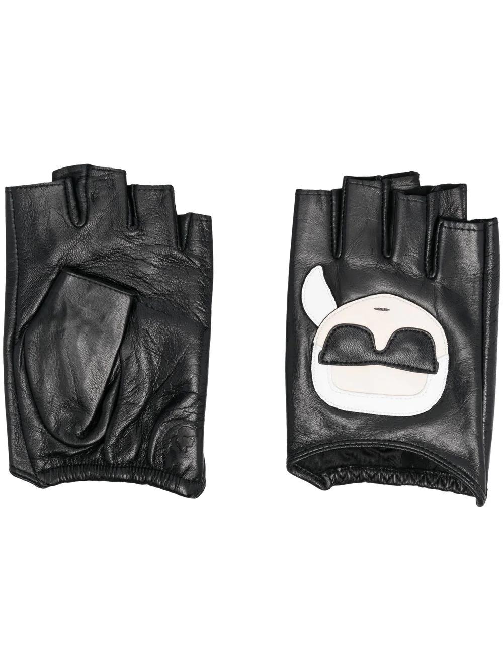 Guantes Karl Lagerfeld negros ikonik gloves