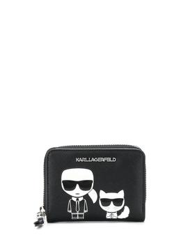 Cartera Karl Lagerfeld negra ikonik folded zip