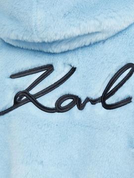 Chaqueta Karl Lagerfeld azul klxcd faux fur bomber