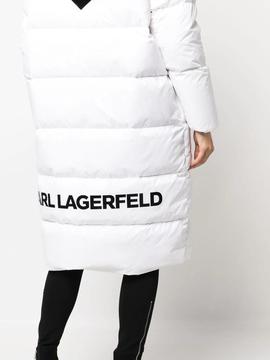 Abrigo Karl Lagerfeld blanco long down coat w mono