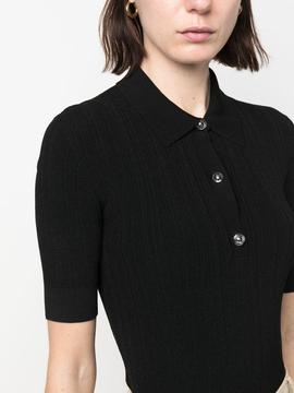 Polo Michael Kors negro Button Polo Sweater