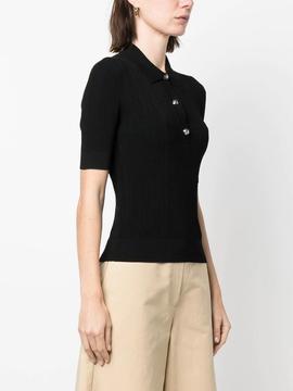 Polo Michael Kors negro Button Polo Sweater