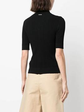 Polo Michael Kors negro Button Polo Sweater