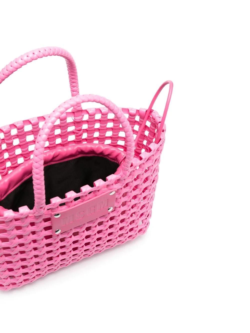 Bolso MSGM rosa mini bucket tote with pouch