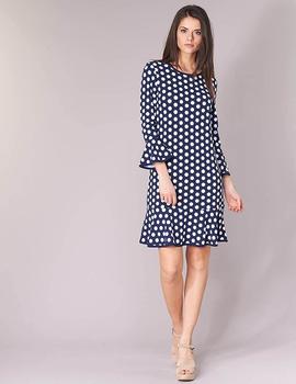 Vestido Michael Kors azul Dress with polka dots