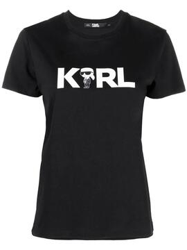 Camiseta Karl Lagerfeld negra ikonik 2.0 karl logo