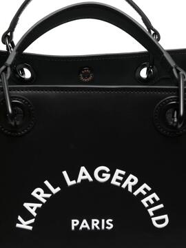 Bolso Karl Lagerfeld negro rsg leather lg satchel
