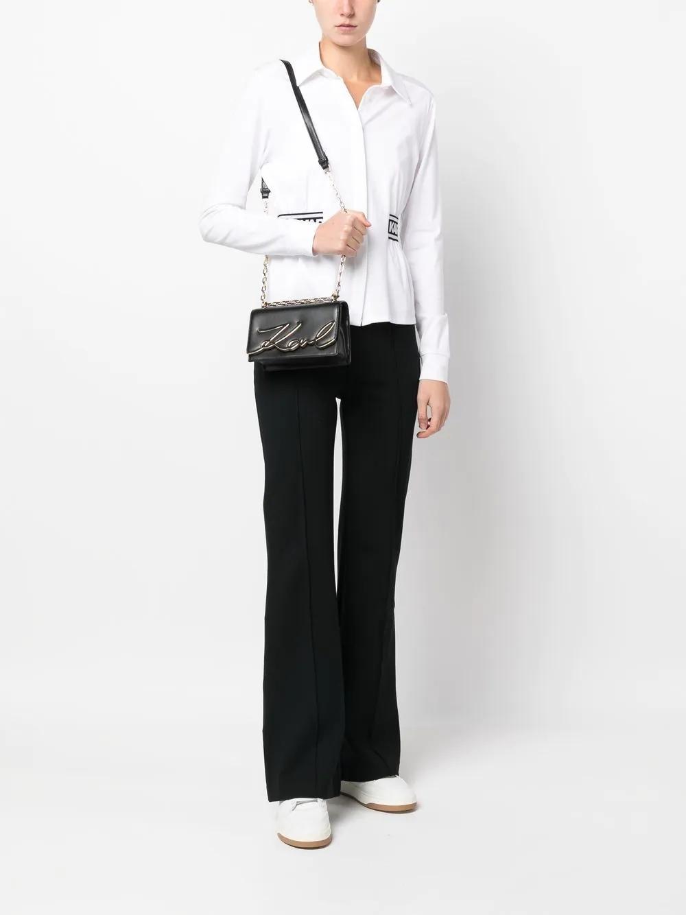 Camisa Karl Lagerfeld blanca elastic waist jersey