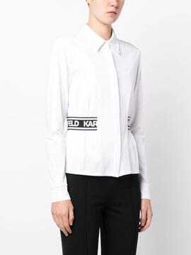 Camisa Karl Lagerfeld blanca elastic waist jersey