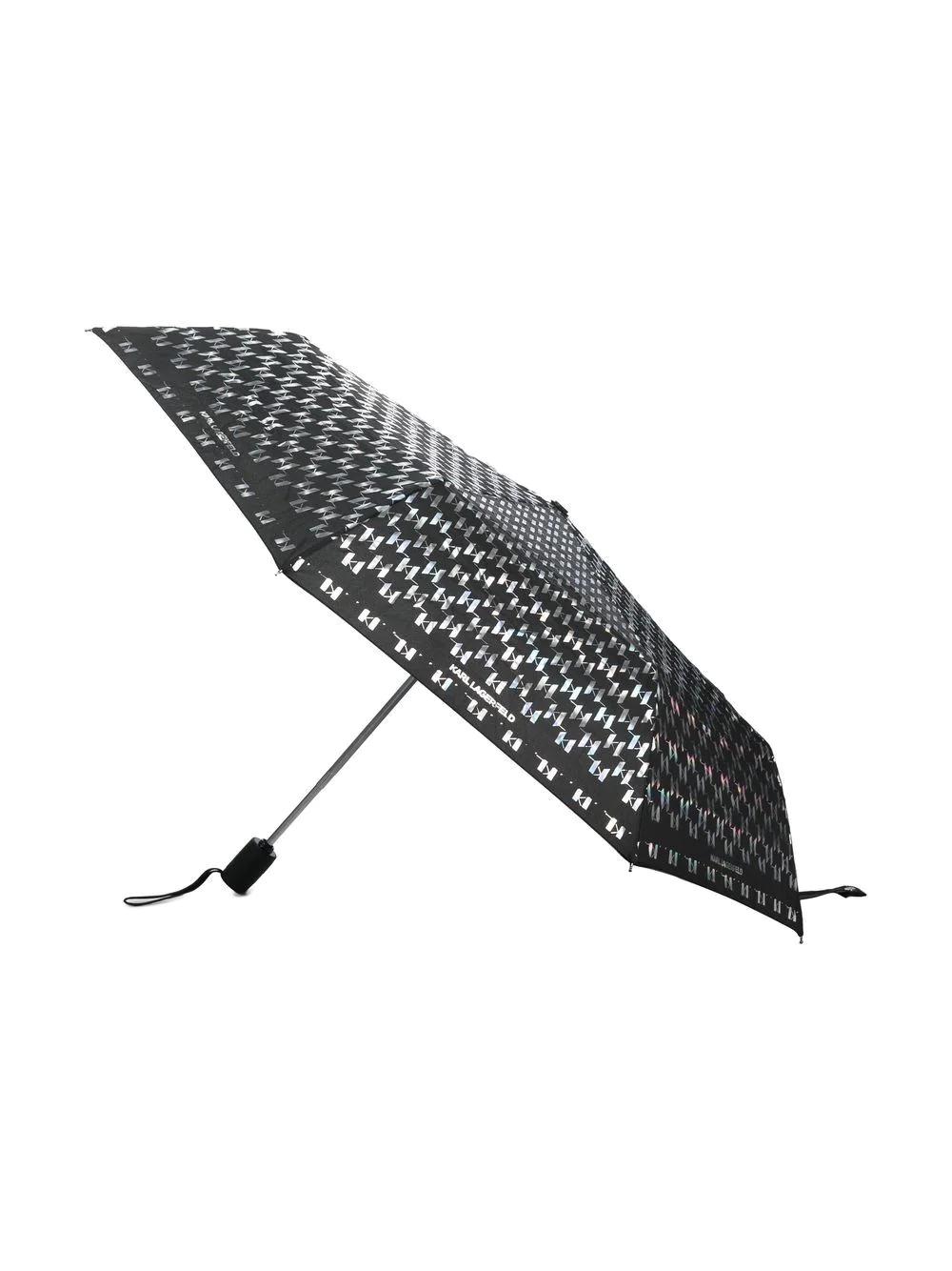 Paraguas Karl Lagerfeld negro K monogram iridesc s