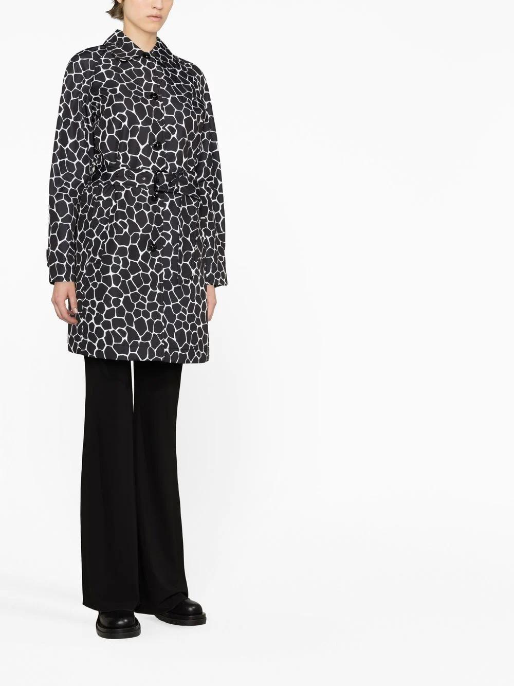 Gabardina Michael Kors negra Giraffe Belted Trench