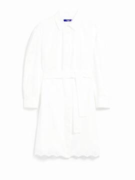 Vestido Max Mara blanco bordado corinto