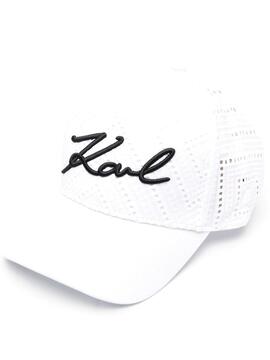 Gorra Karl Lagerfeld blanca signature brodery cap