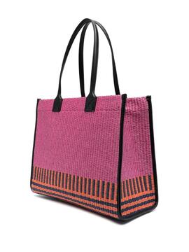 Bolso Karl Lagerfeld fuxia k/skuare raffia lg tote
