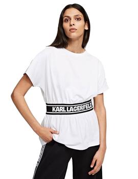Camiseta Karl Lagerfeld blanca Logo Tape Top