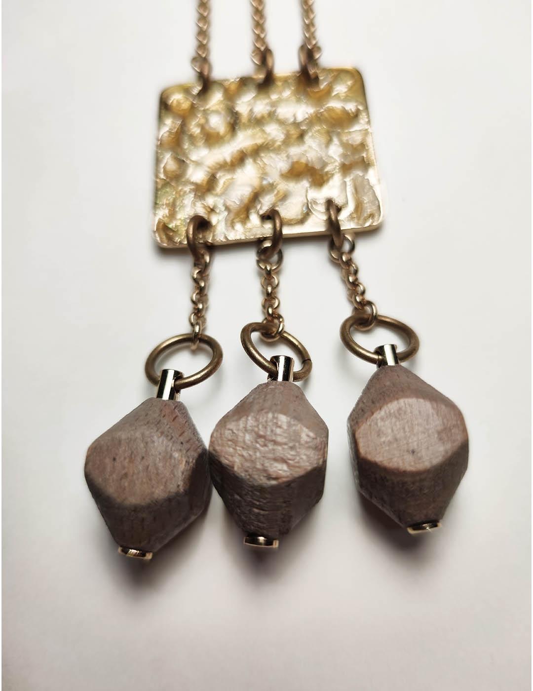 Collar Missoni dorado marfil y madera