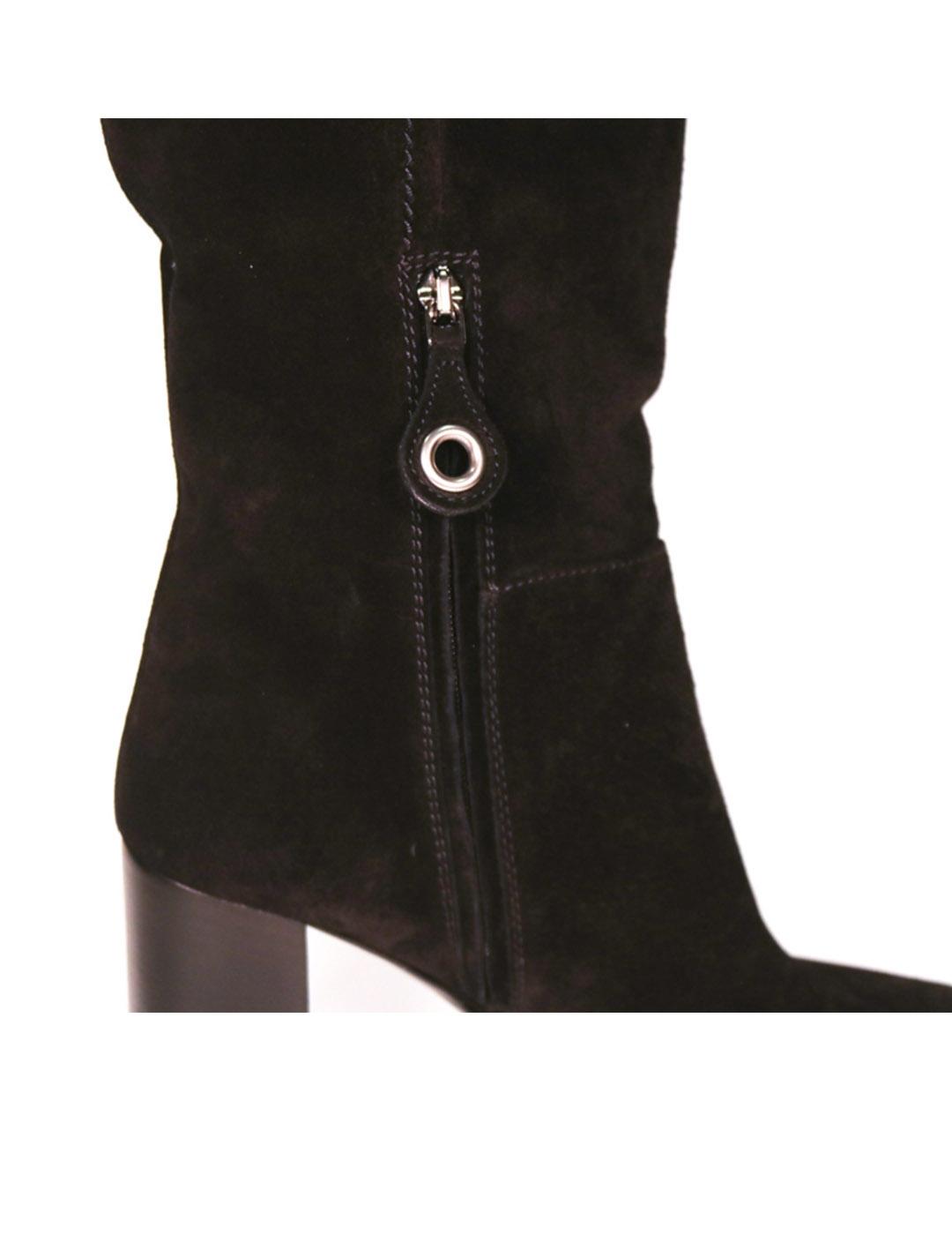 Botas Car Shoe negras de serraje con tacon