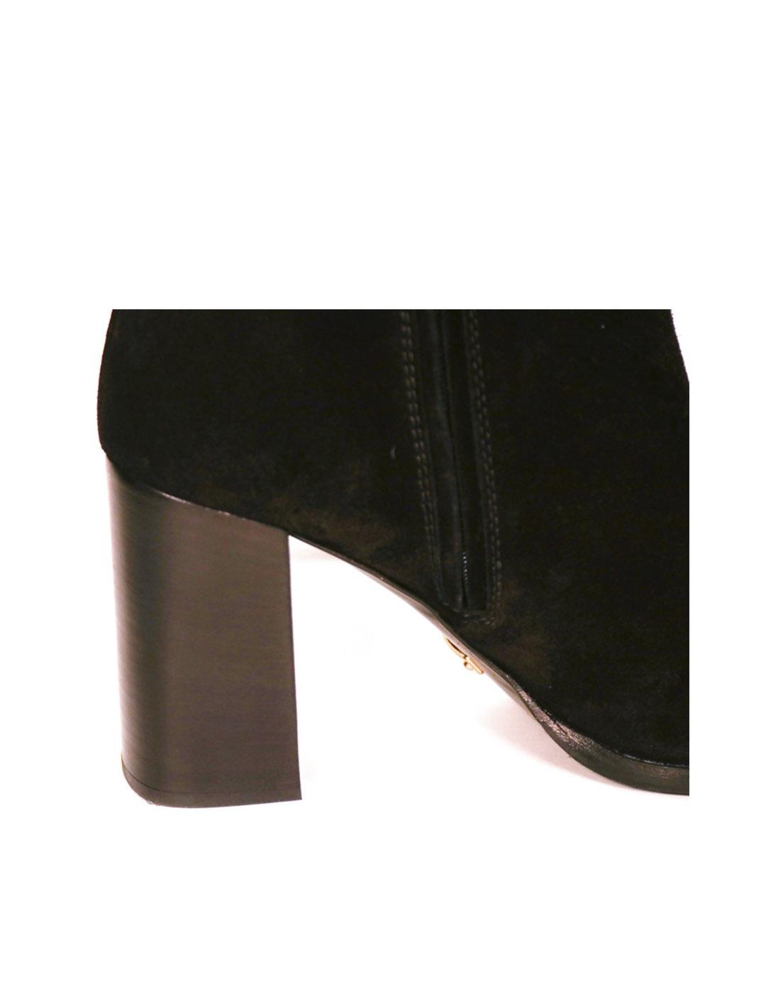 Botas Car Shoe negras de serraje con tacon