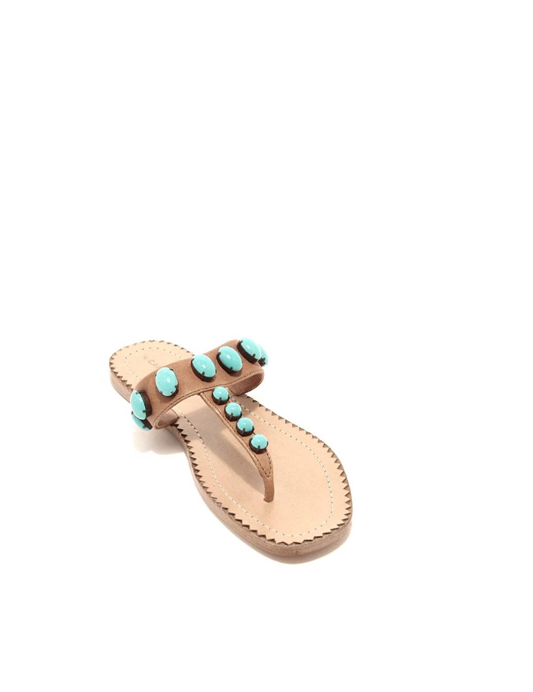 Sandalias Car Shoe Nappa Aviator turquesa