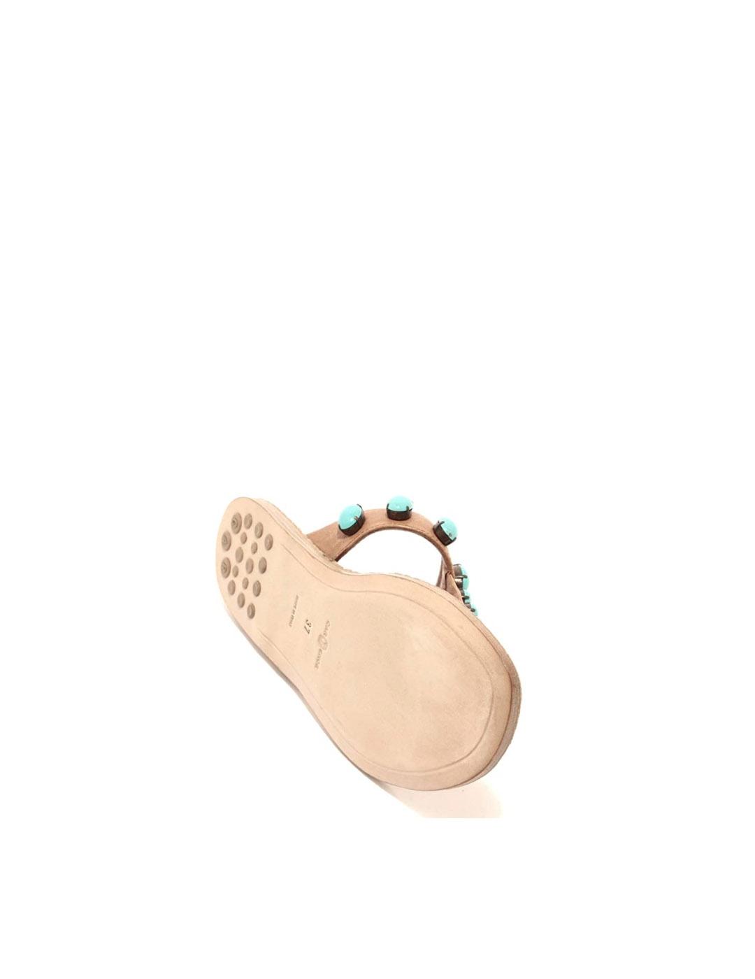 Sandalias Car Shoe Nappa Aviator turquesa