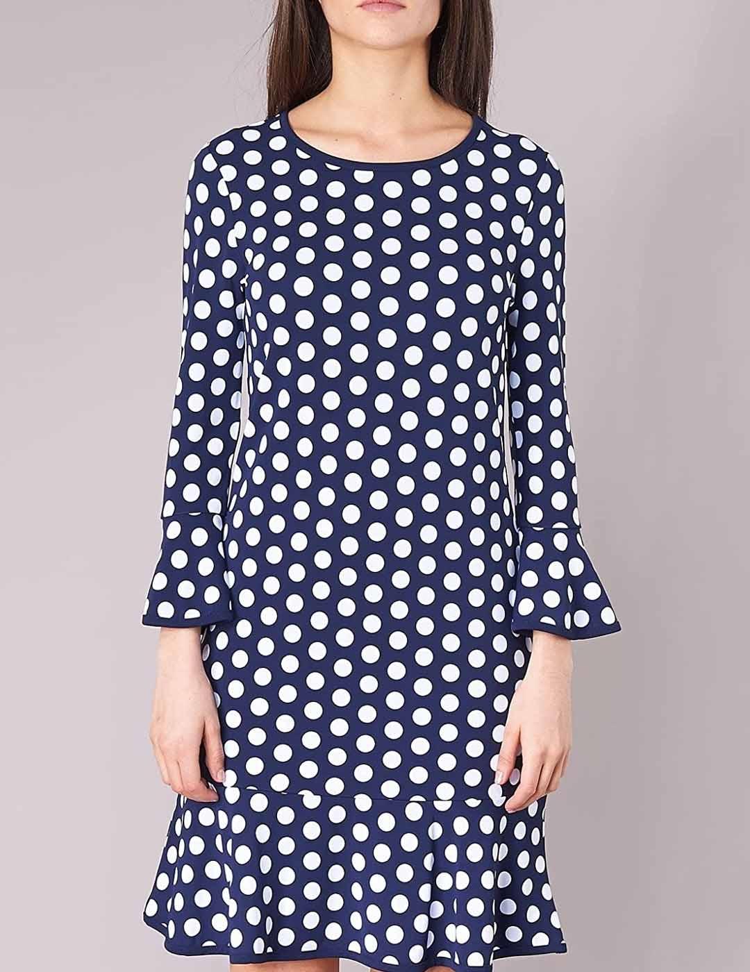 Vestido Michael Kors azul Dress with polka dots