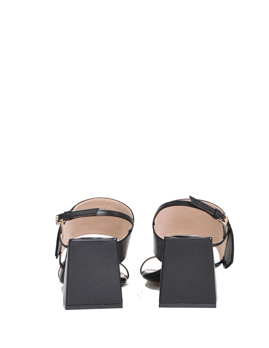 Sandalias N21 negras logo tacón