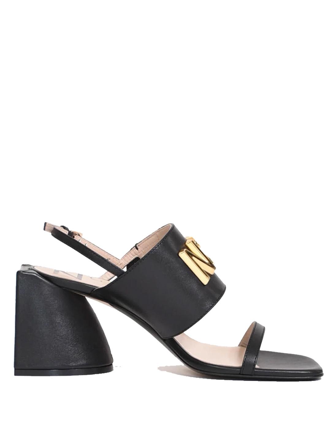 Sandalias N21 negras logo tacón