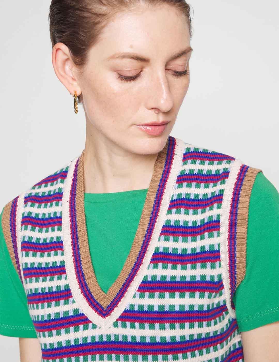 Chaleco Max Mara Weekend azul Bosh punto