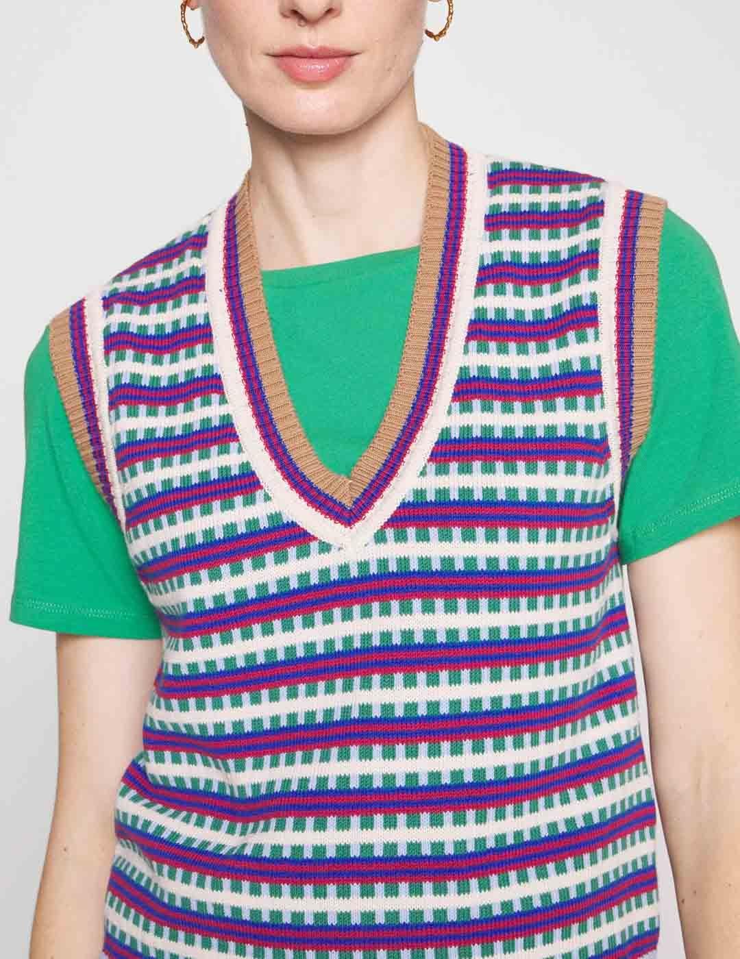 Chaleco Max Mara Weekend azul Bosh punto