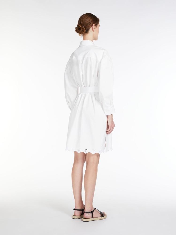 Vestido Max Mara blanco bordado corinto