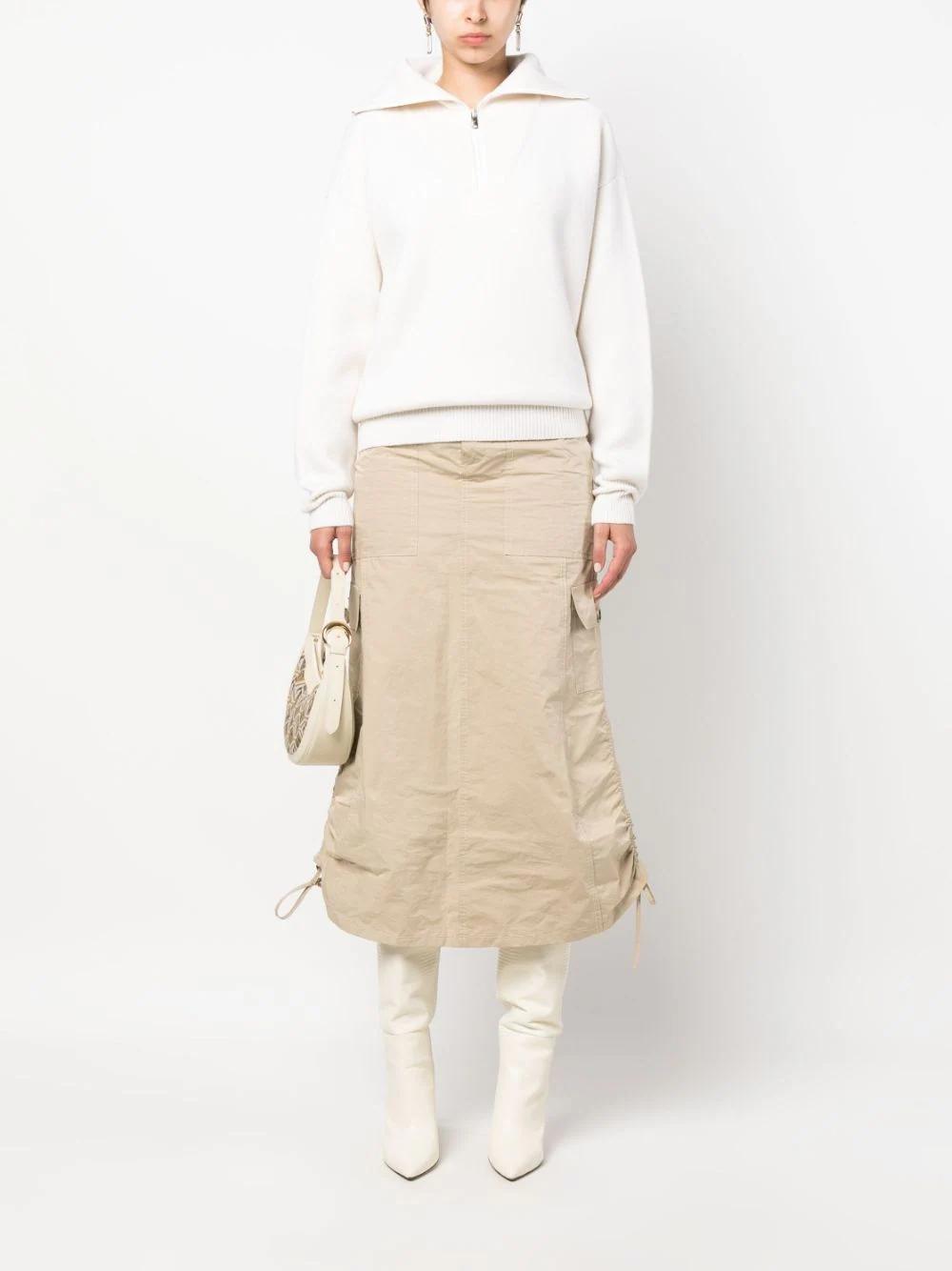 Jersey Coperni Blanco Half Zip Boxy Sweater