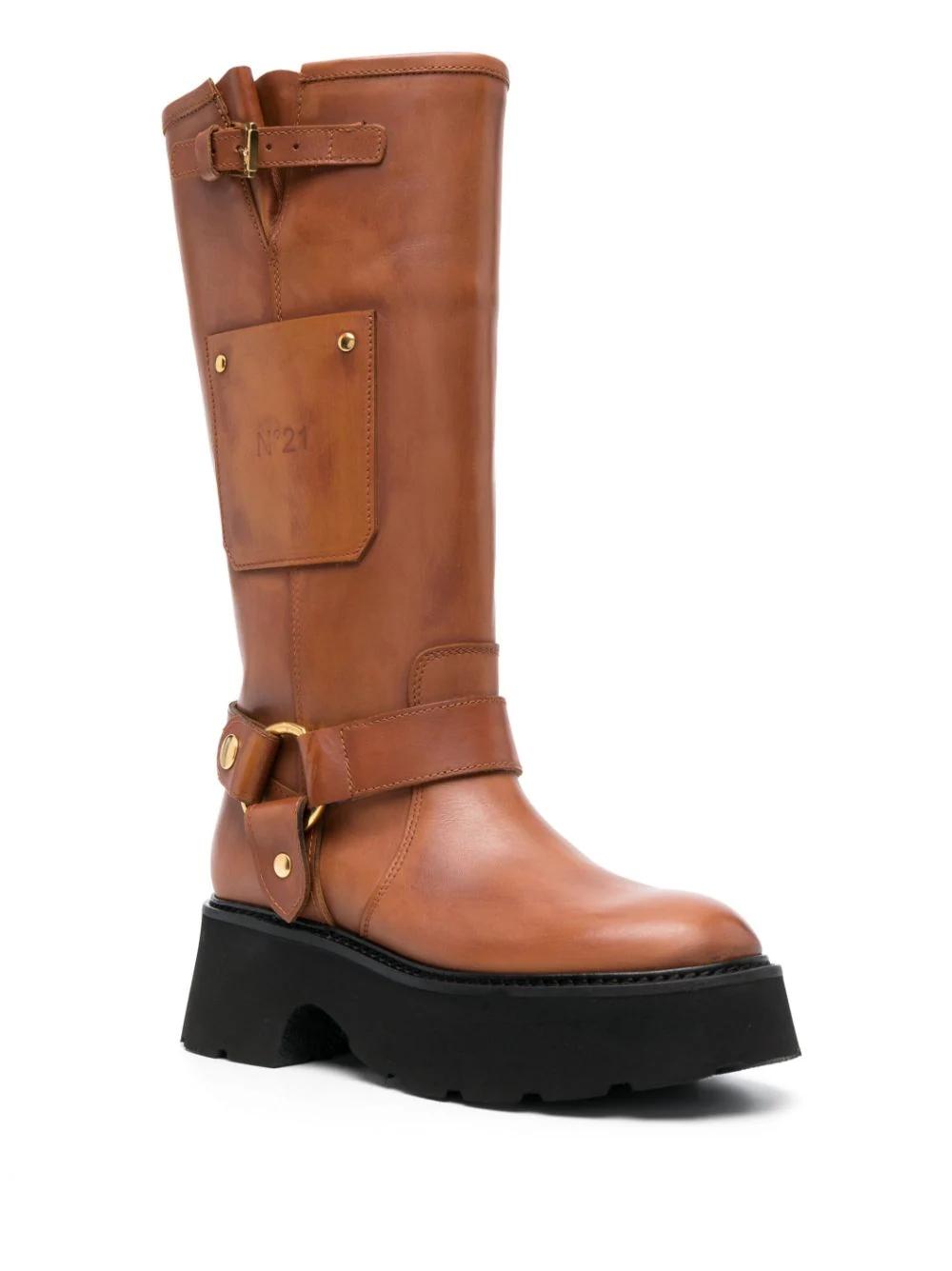 Botas N21 Marrones Leather rubber