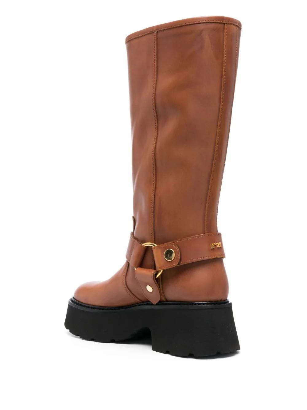 Botas N21 Marrones Leather rubber