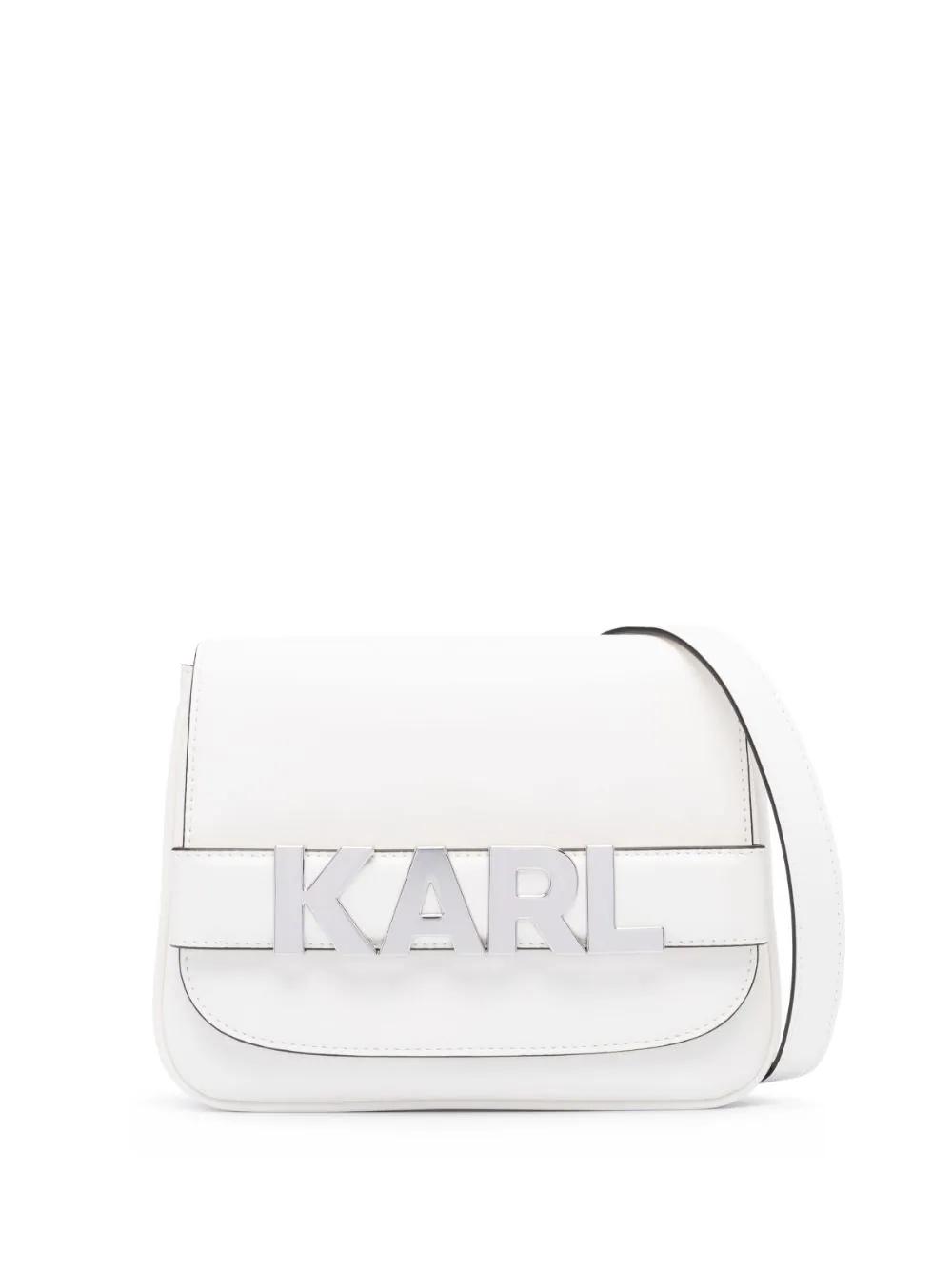 Bolso Karl Lagerfeld blanco K/Letters flap crossbo